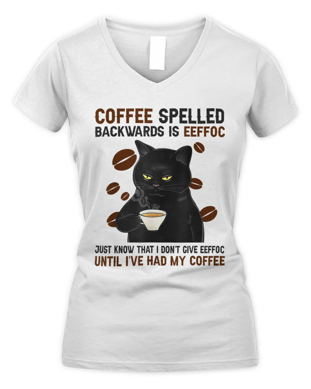 Coffee Spelled Backwards Is Eeffoc Cats Drink Coffee T-Shirt
