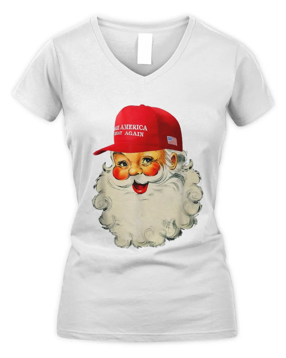Make Christmas Great Again Women's V-Neck T-Shirt white s