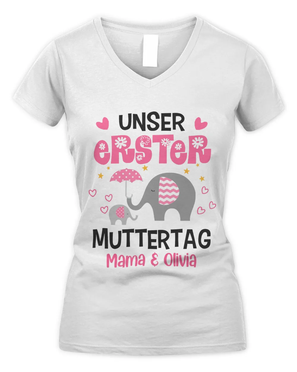 Unser Erster Muttertag Women's V-Neck T-Shirt white s