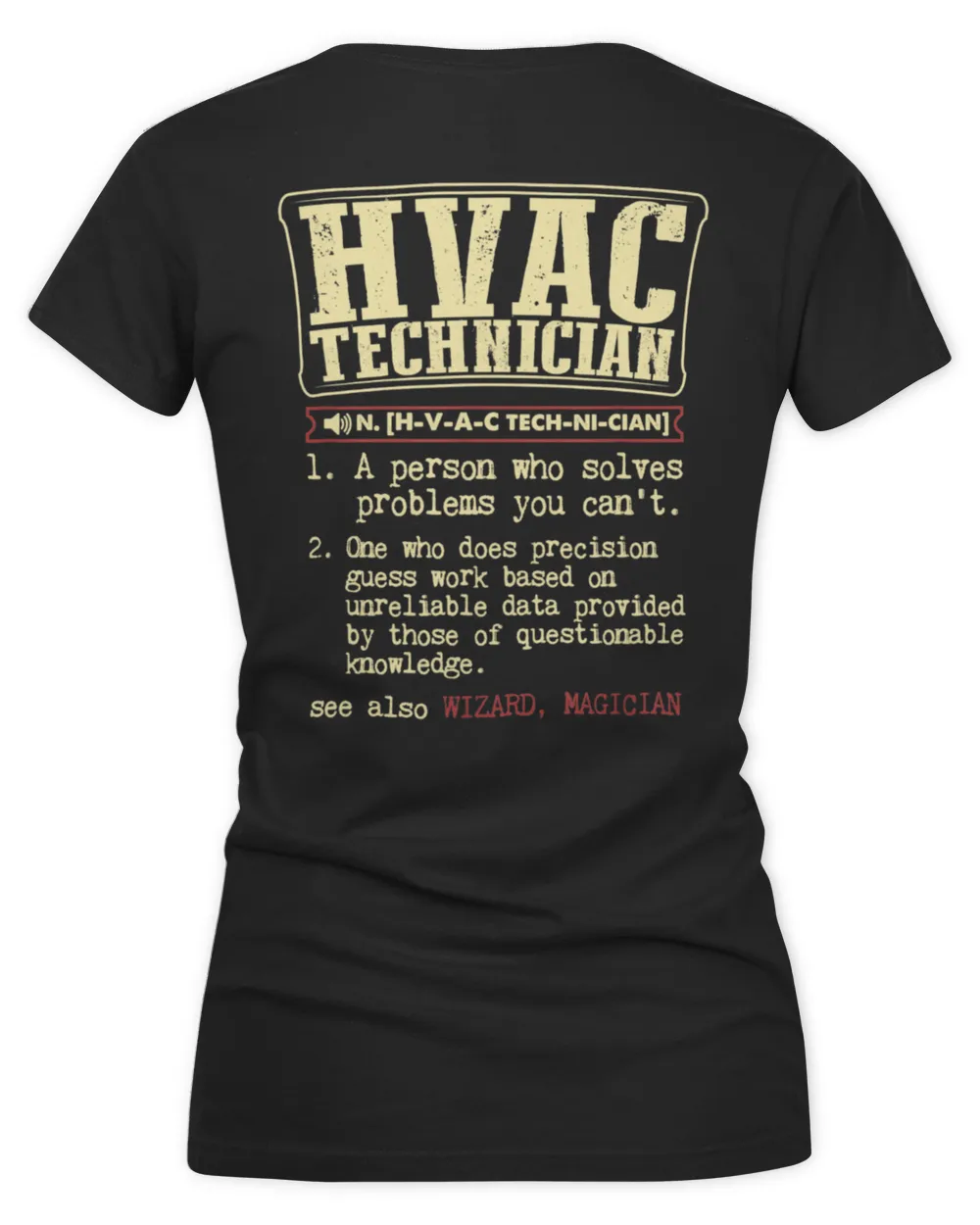 HVAC Technician Funny Definition Women's V-Neck T-Shirt black s