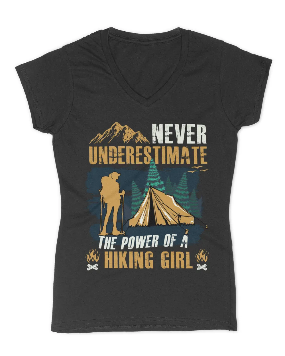 Never Underestimate The Power Of A Hiking Girl Tshirt
