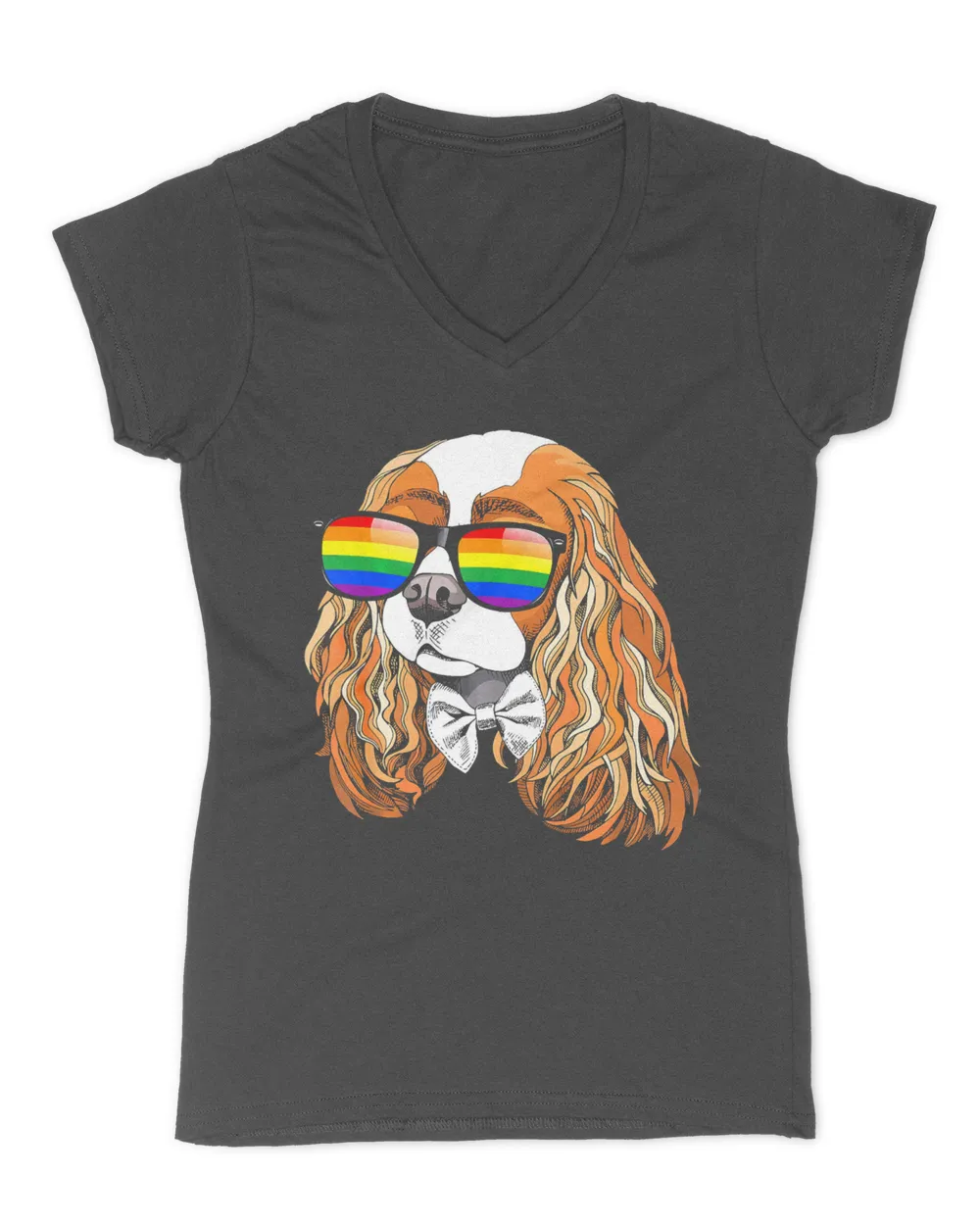 Cavalier King Charles Spaniel Face Gay Pride LGBT Tshirt