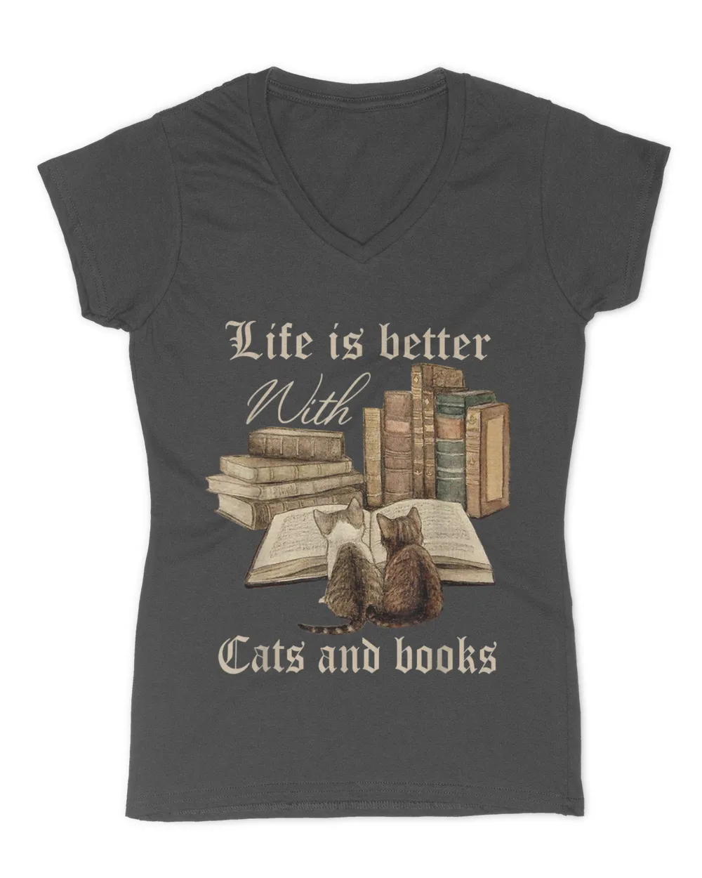 Life Is Better With Cats And Books Funny QTCATB191222A13