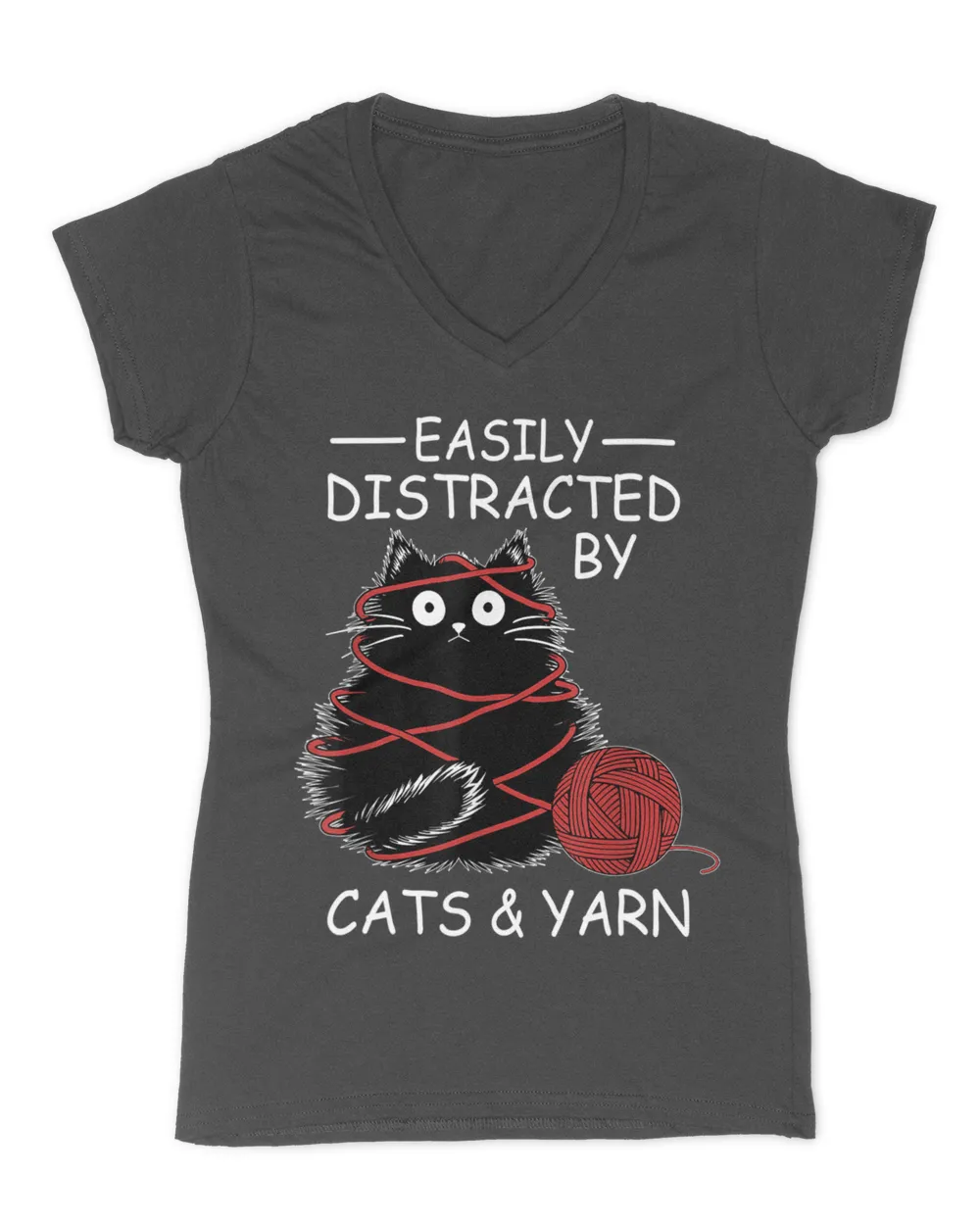 Easily Distracted By Cats And Yarn Kitten Lover Crochet HOC050523A2
