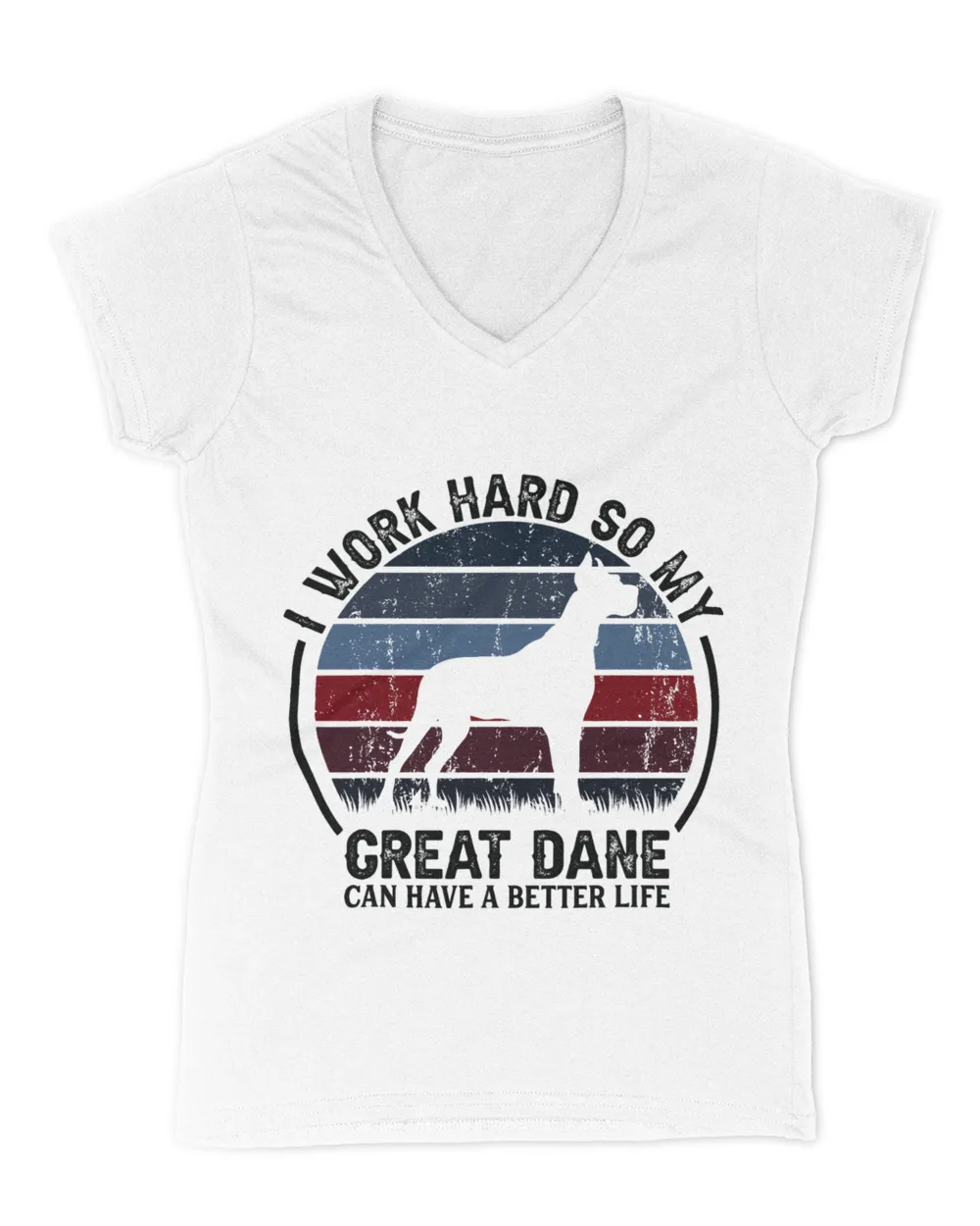 Work Hard So Dog Have Life Funny Retro Great Dane3