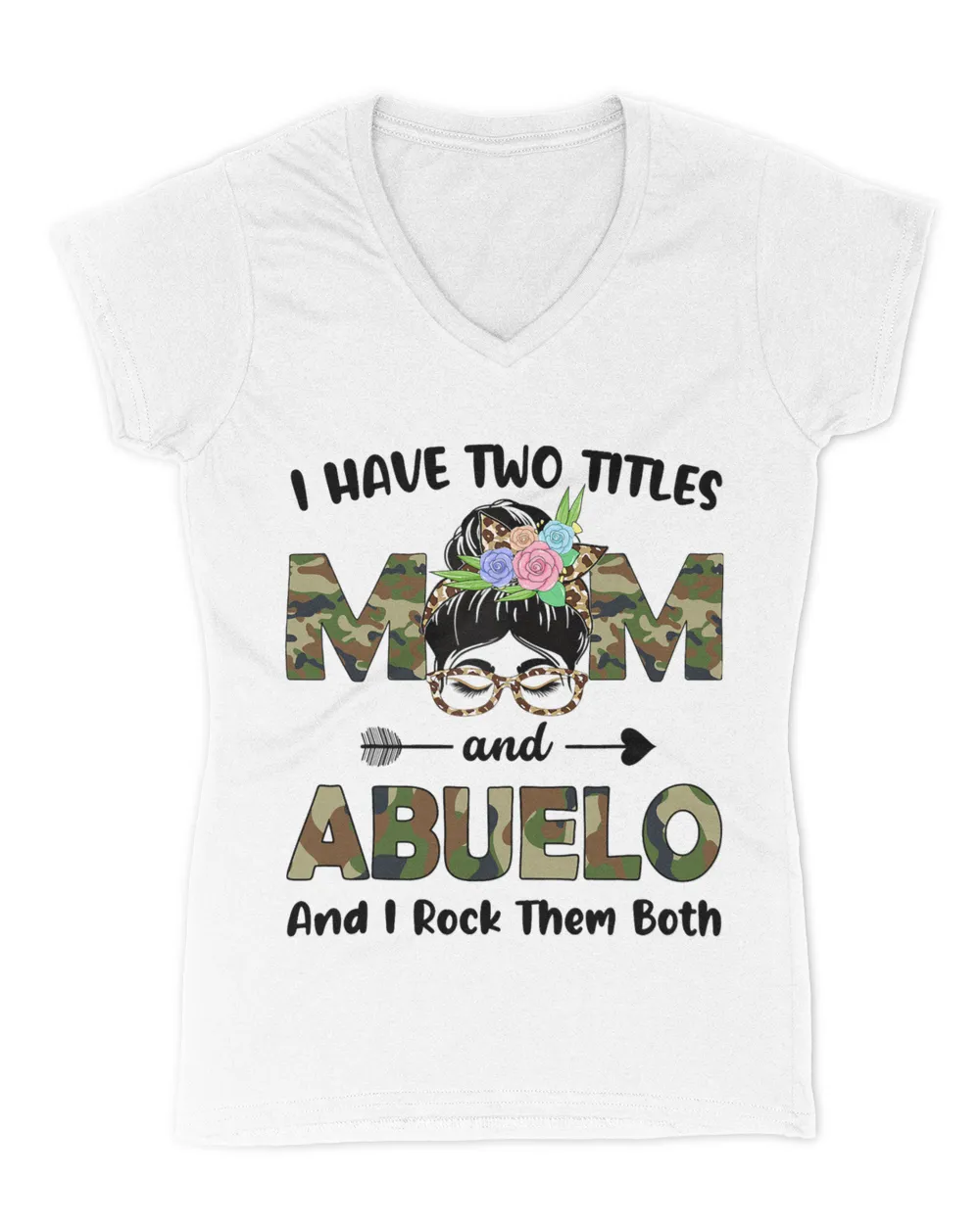 I Have Two Titles Mom And Abuelo Camo Floral Funny
