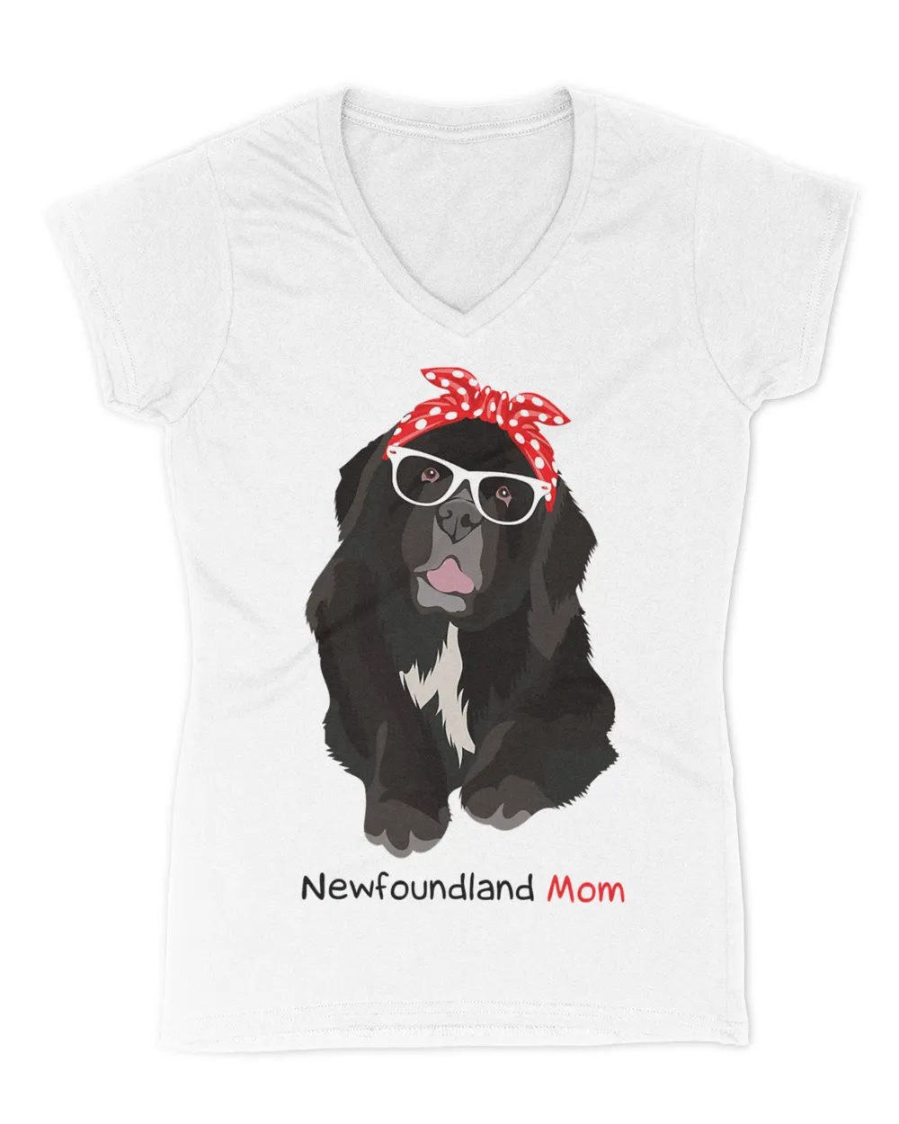 Newfoundland Mom Bandana Womens Newfoundland Dog T-Shirt
