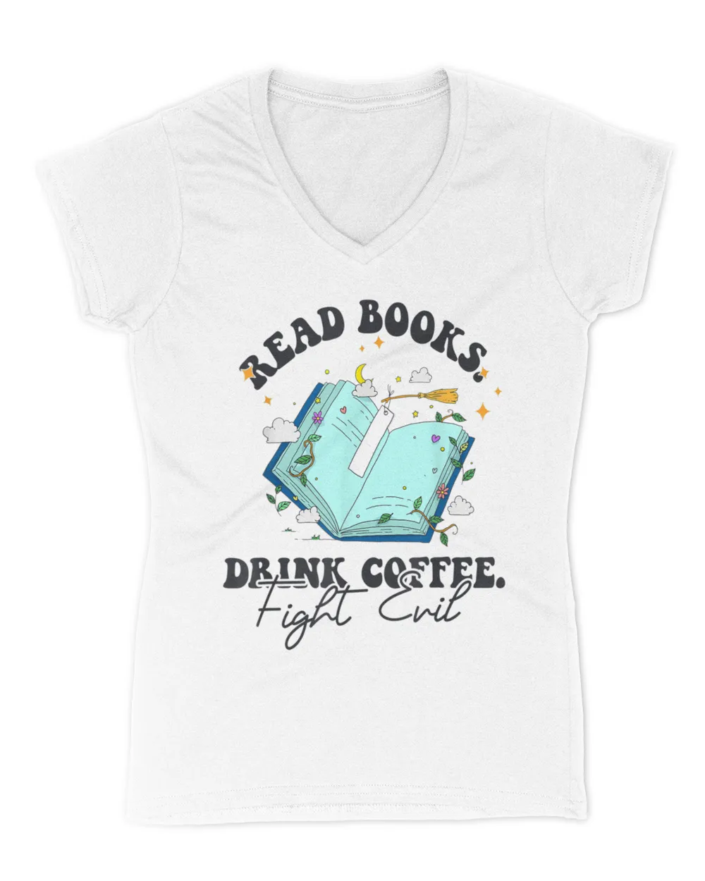 Funny Read Books Drink Coffee Fight Evil