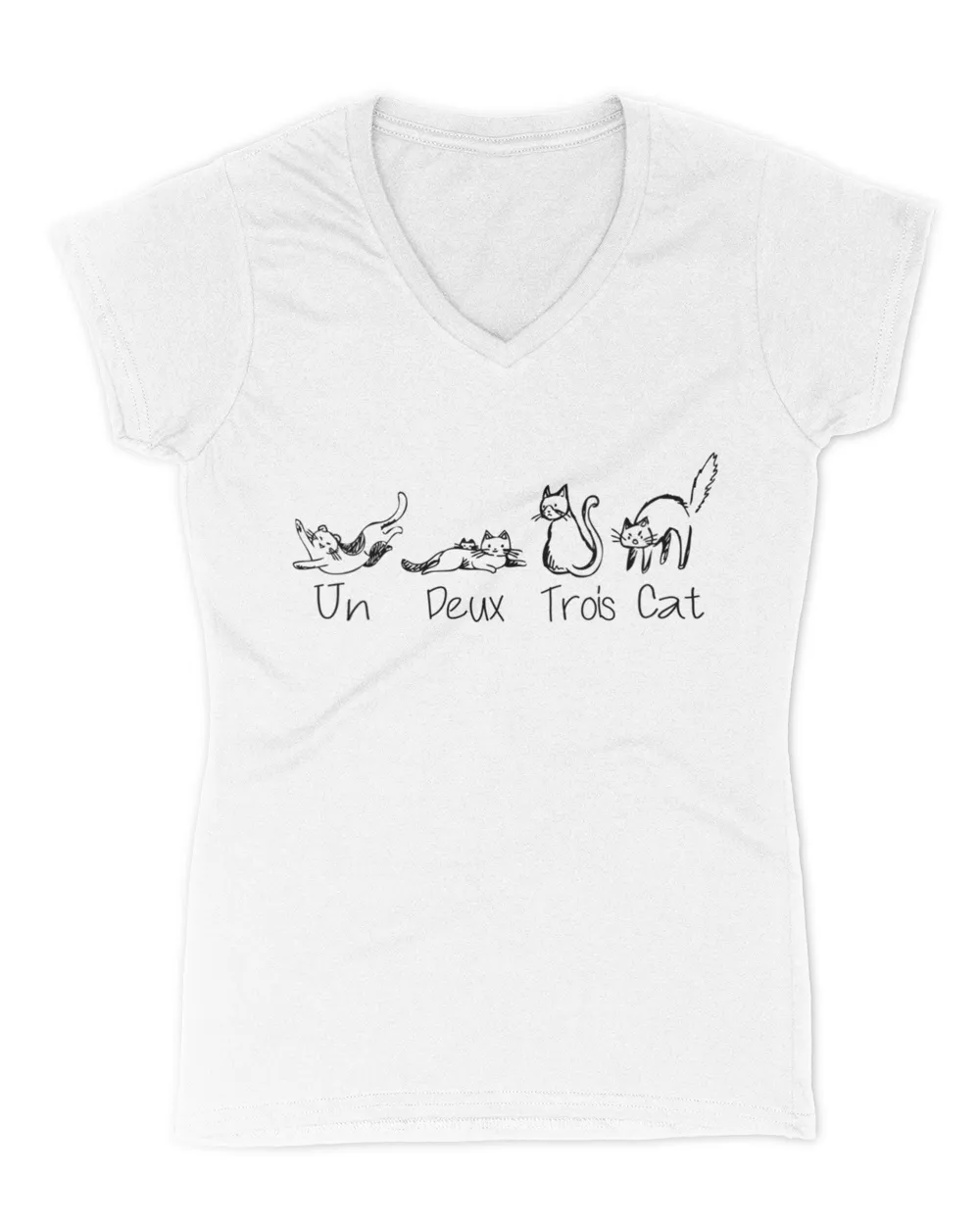 Un Deux Trois Cat Tee Cute Kitten Funny French Cat lover HOC110423A16