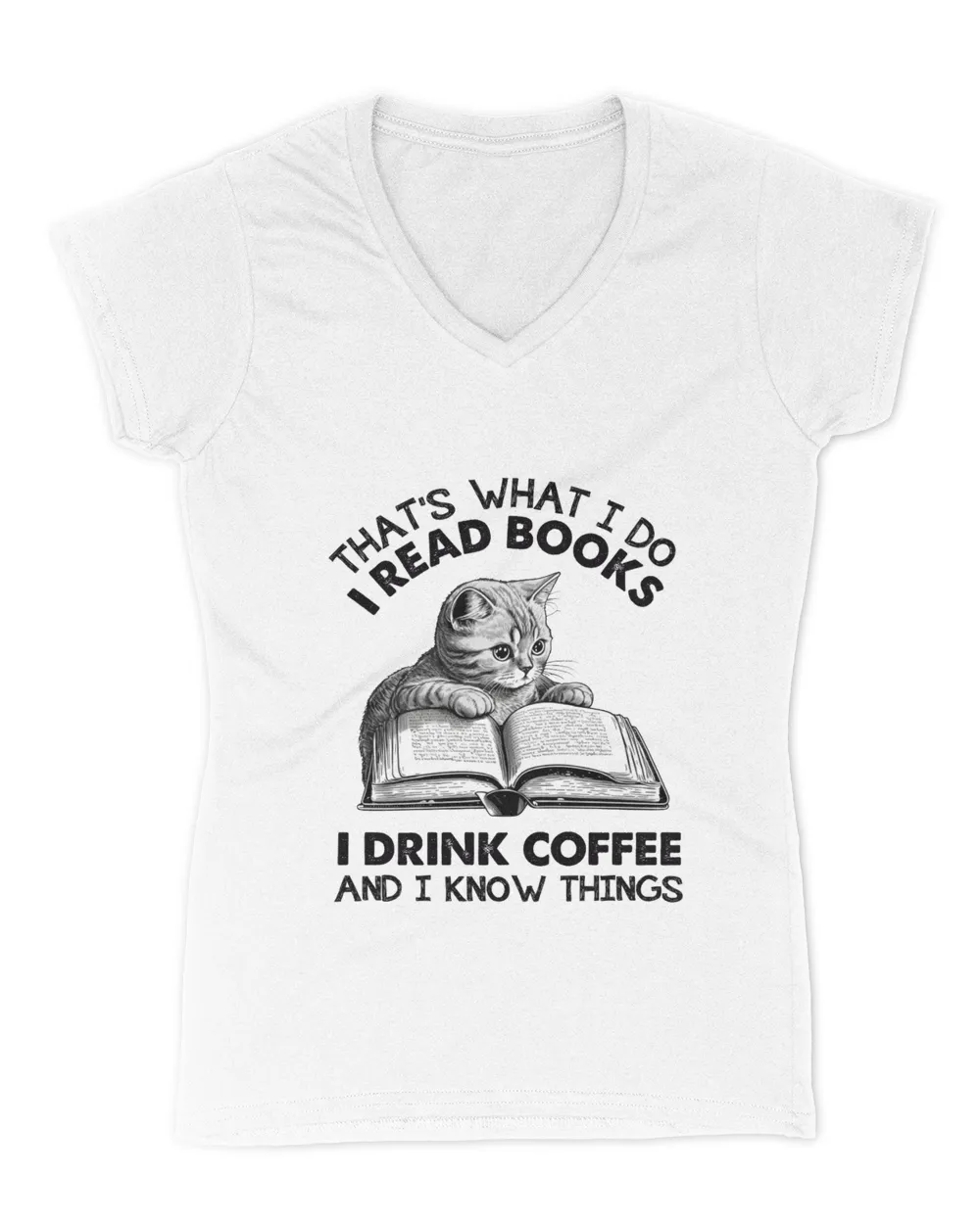 That's What I Do I Read Book I Drink Coffee Cute Cat Shirt, Funny Cat gift For Women