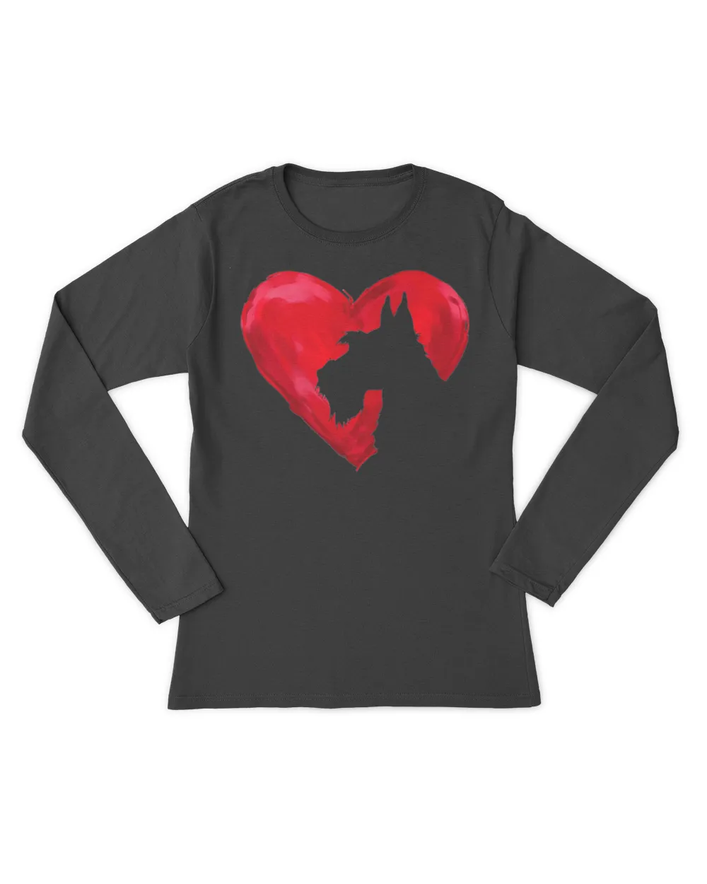 Schnauzer Heart silhouette Valentine's Day Dog Lover Gift T-Shirt