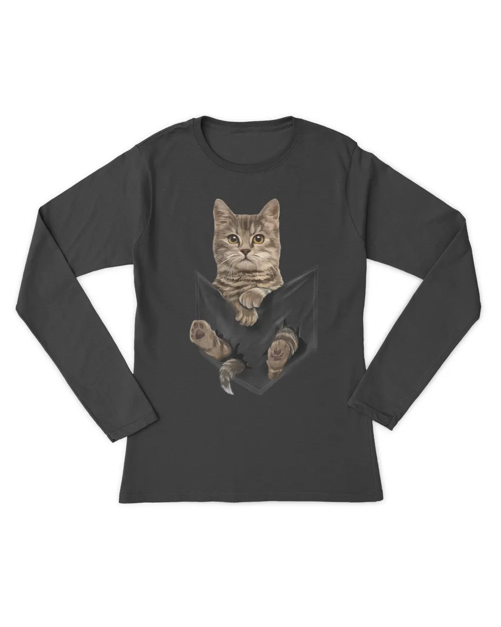 Brown Cat Sits in Pocket T Shirt Cats Tee Shirt QTCAT202211010004