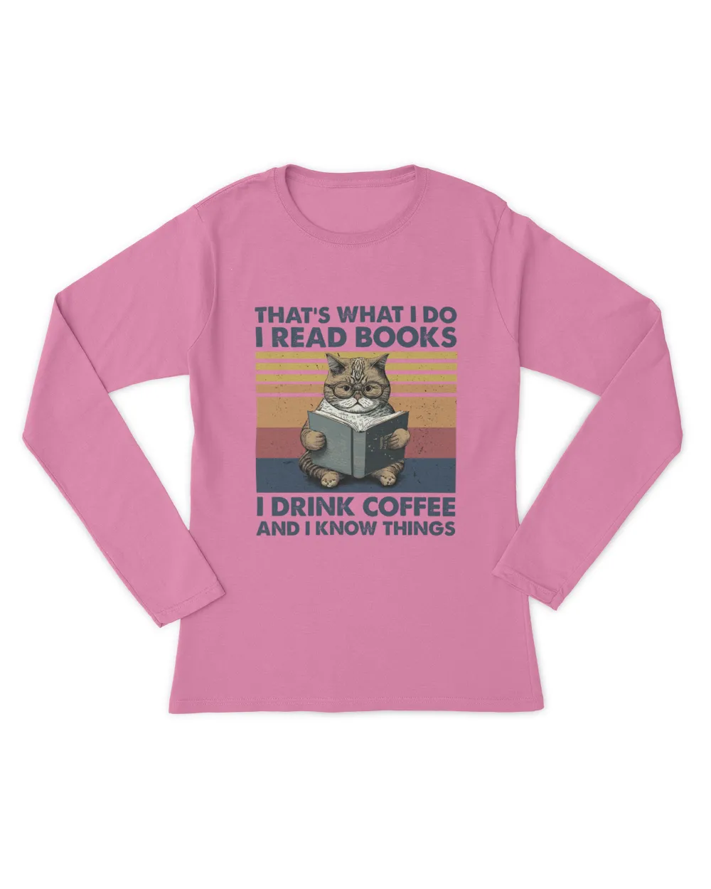 Cute Cat Gift for Women,Cat Reading book and Drink Coffee Shirt