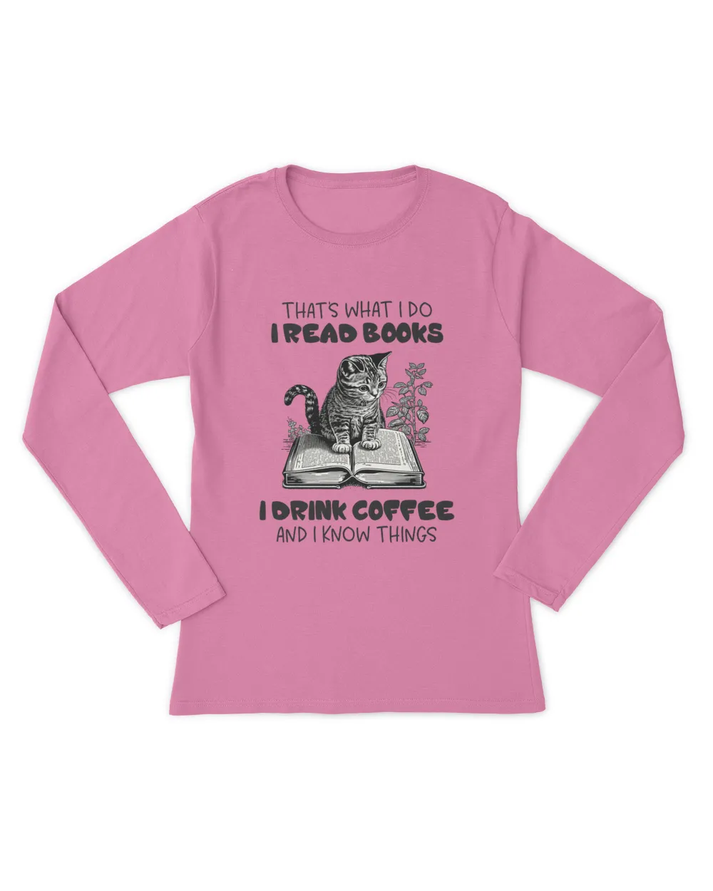 Cute Cat Read book And Drink Coffee, Gift For Girl, Women Shirt