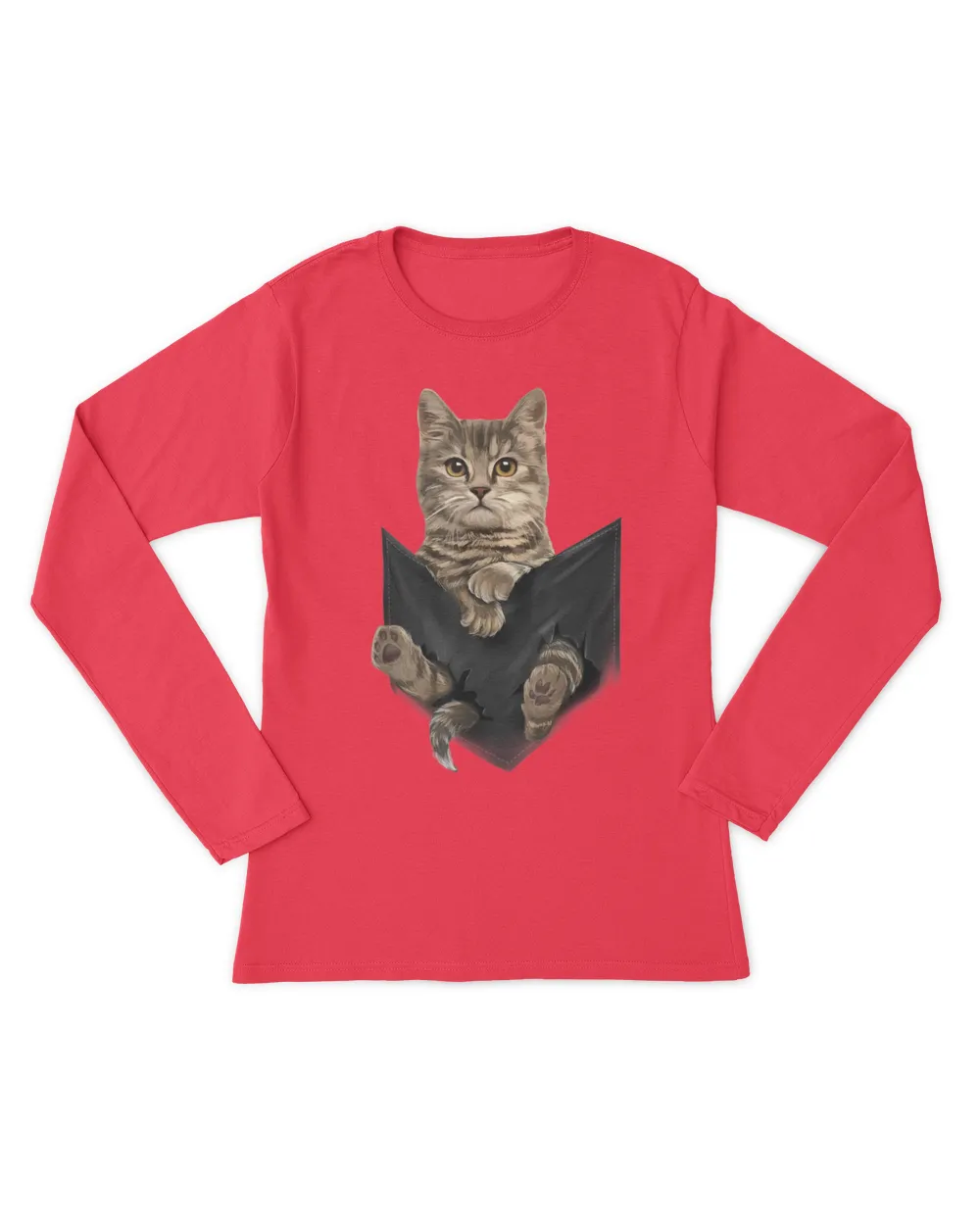 Brown Cat Sits in Pocket T Shirt Cats Tee Shirt QTCAT202211010004