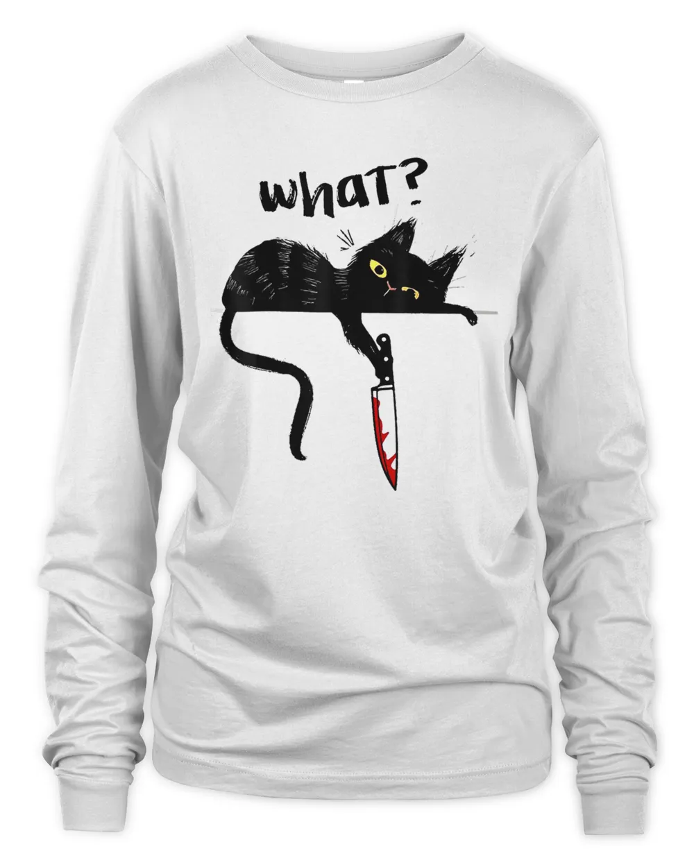 Cats What_ Funny Blacks Cats, Murderous Cats With Knife T-Shirt
