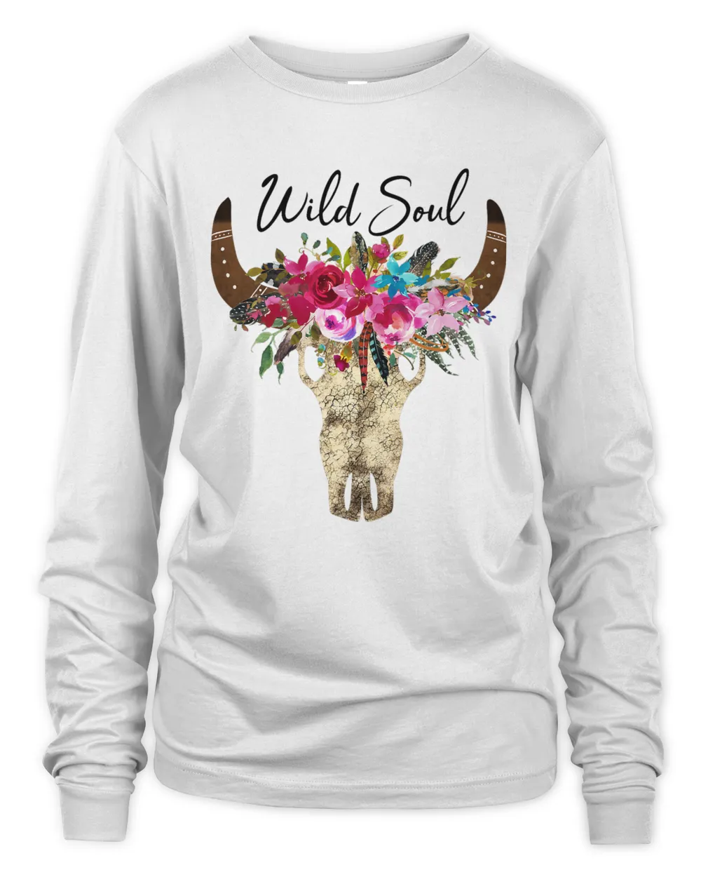 Wild Heart Gypsy BoHo Soul Flowers BoHo Cow Bull Skull