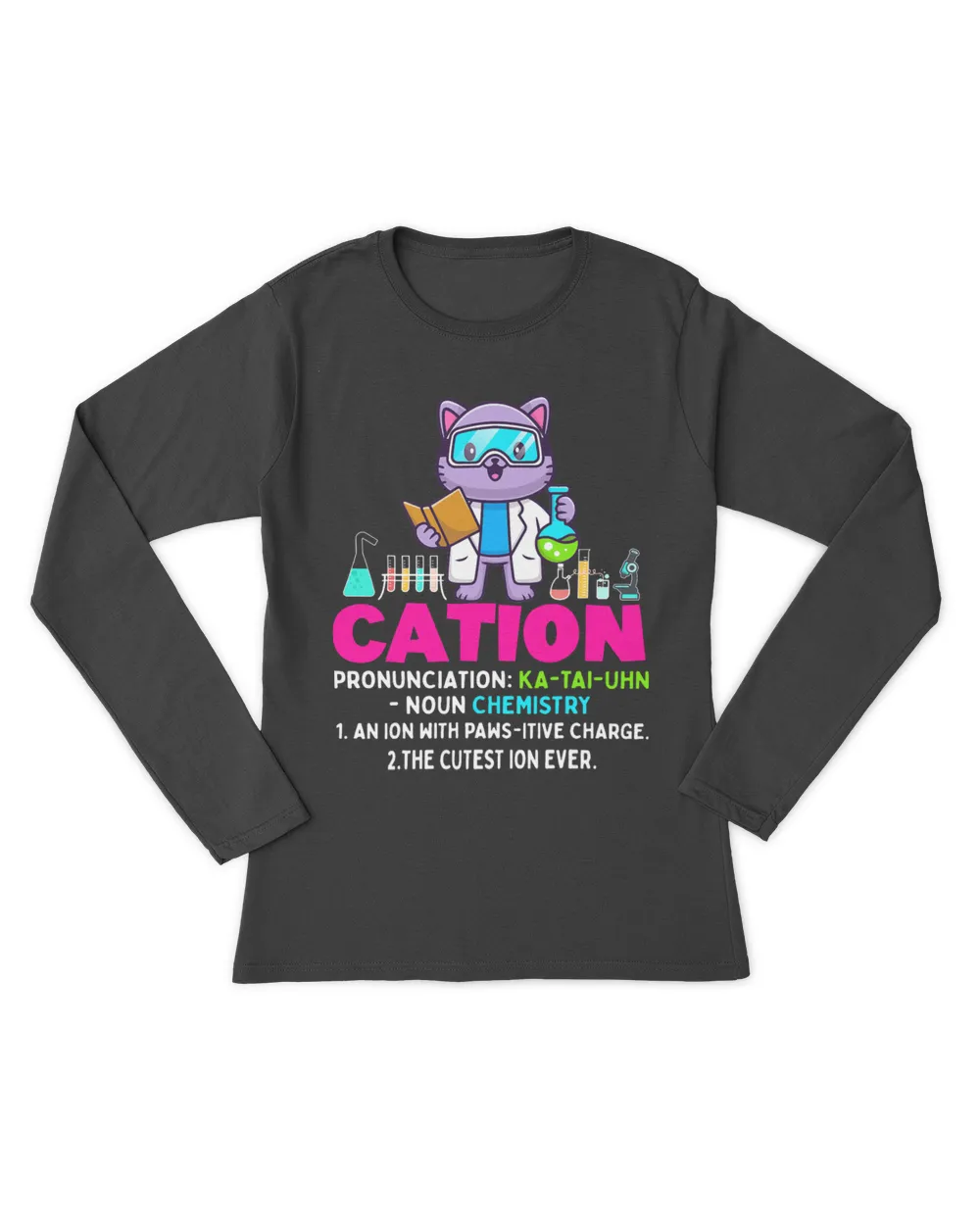 Cute Cation Pawsitive Element Cat Kitten Chemistry Science
