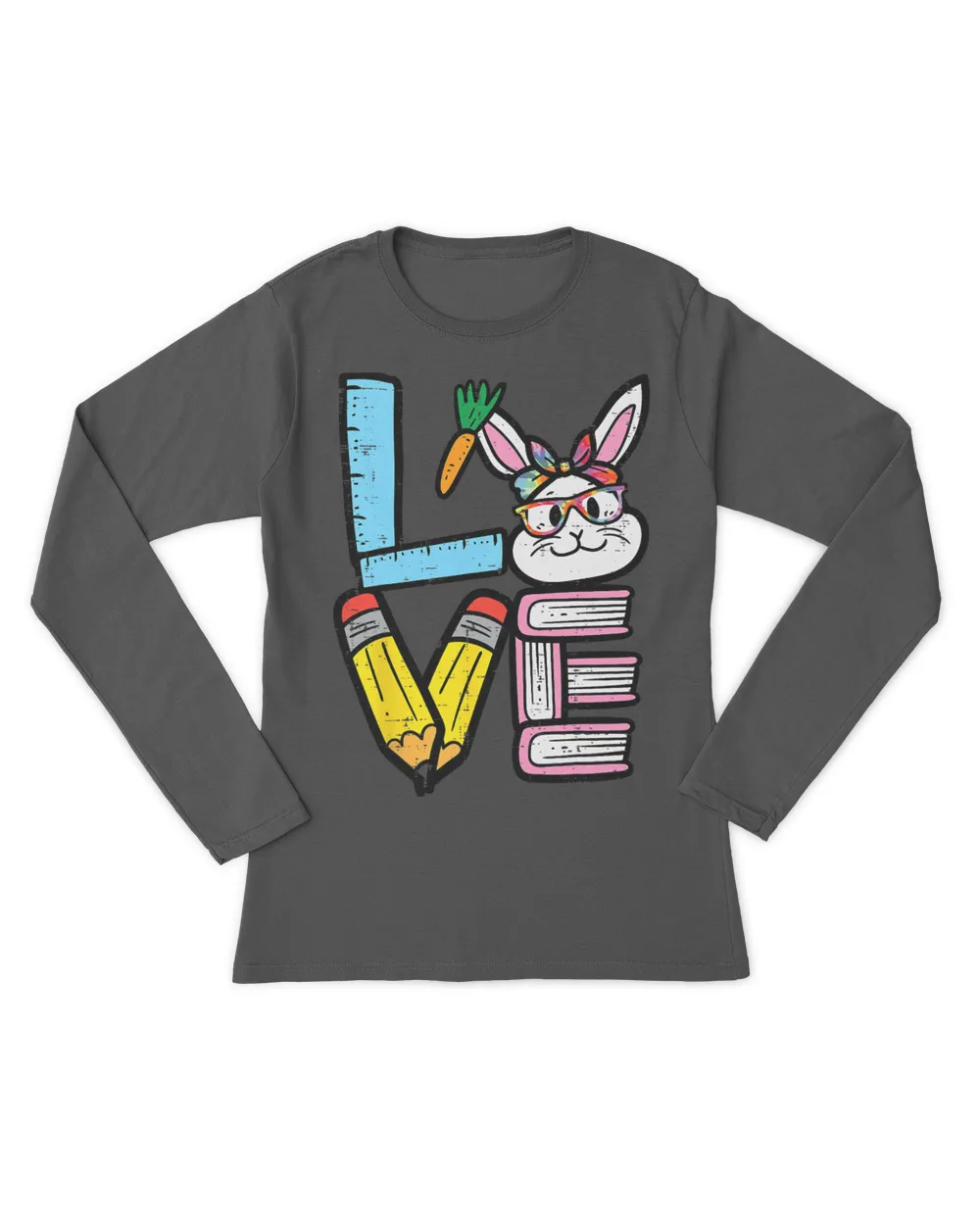 Love Easter Bunny Teacher Cute Rabbit Spring School Women T-Shirt