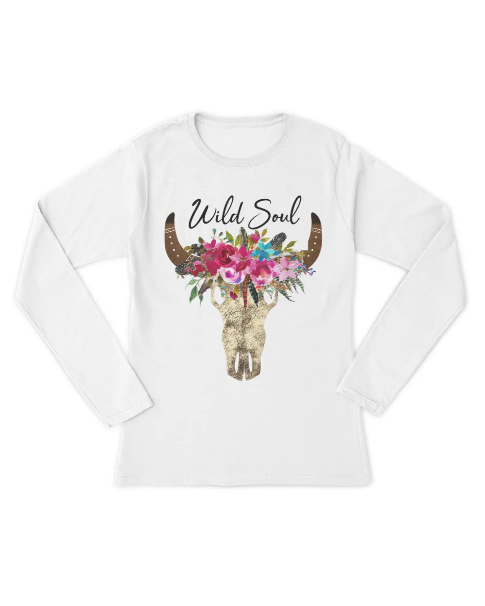 Wild Heart Gypsy BoHo Soul Flowers BoHo Cow Bull Skull