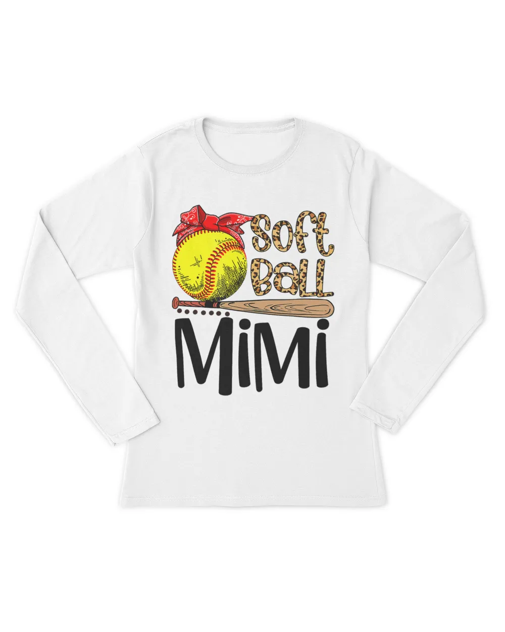 Women Mothers Day Softball Mimi Leopard