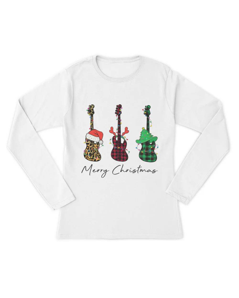 Bass Guitar Santa Hat Reindeer Horns Merry Christmas Gifts
