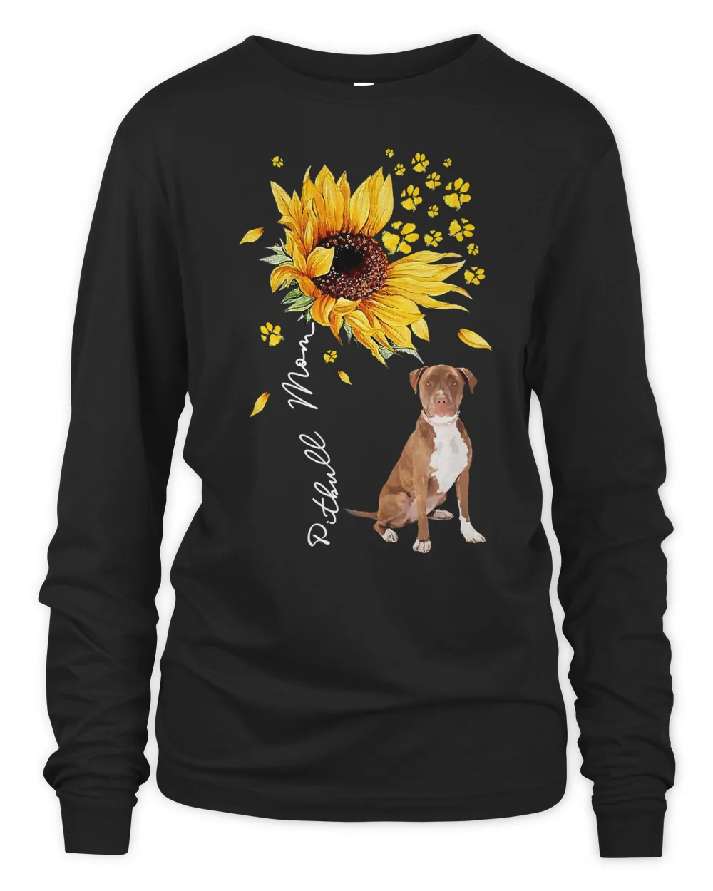 Pitbull Lover Dog Womens Sunflower Pitbull Mom Dog Lover 199 Pitbulls