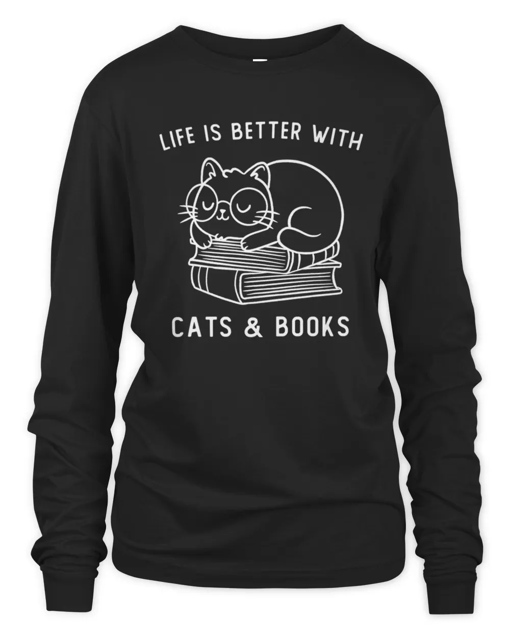 Cats And Books Life Is Better With Cats & Books Funny Cute Gift  koalastudio