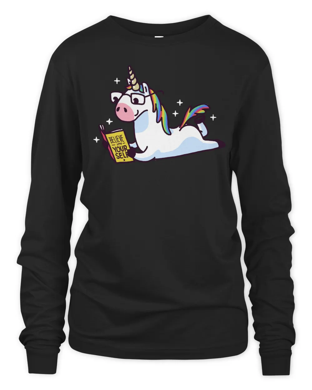 Book Reader Unicorn Believe in Yourself Magically Reading Library