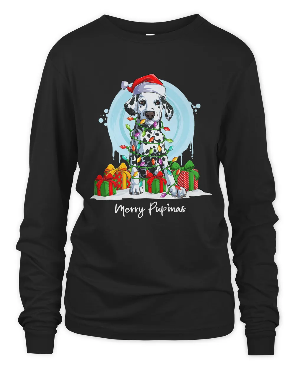 Merry Pup'mas, Dalmation Dog, Christmas Tree T-Shirt