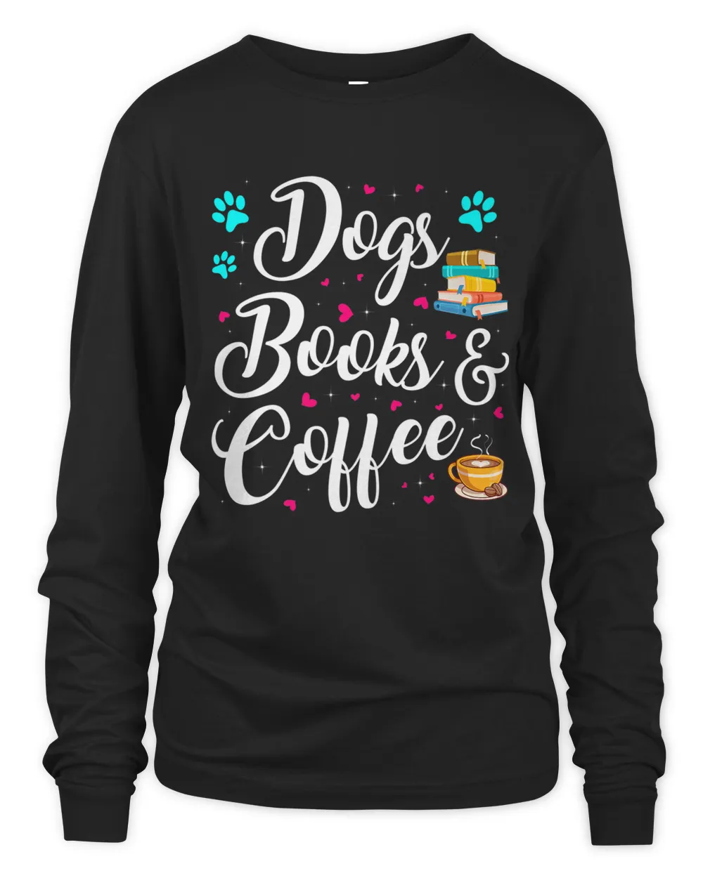 Dogs Books Coffee Funny Dog Lover Book Lover Readers Premium T-shirt