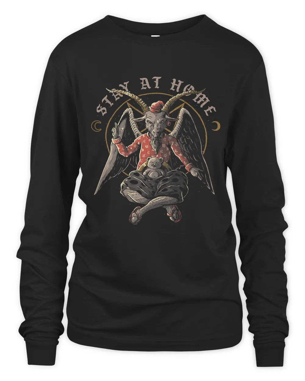 Stay At Home Funny Baphomet Halloween Satanic Goat584