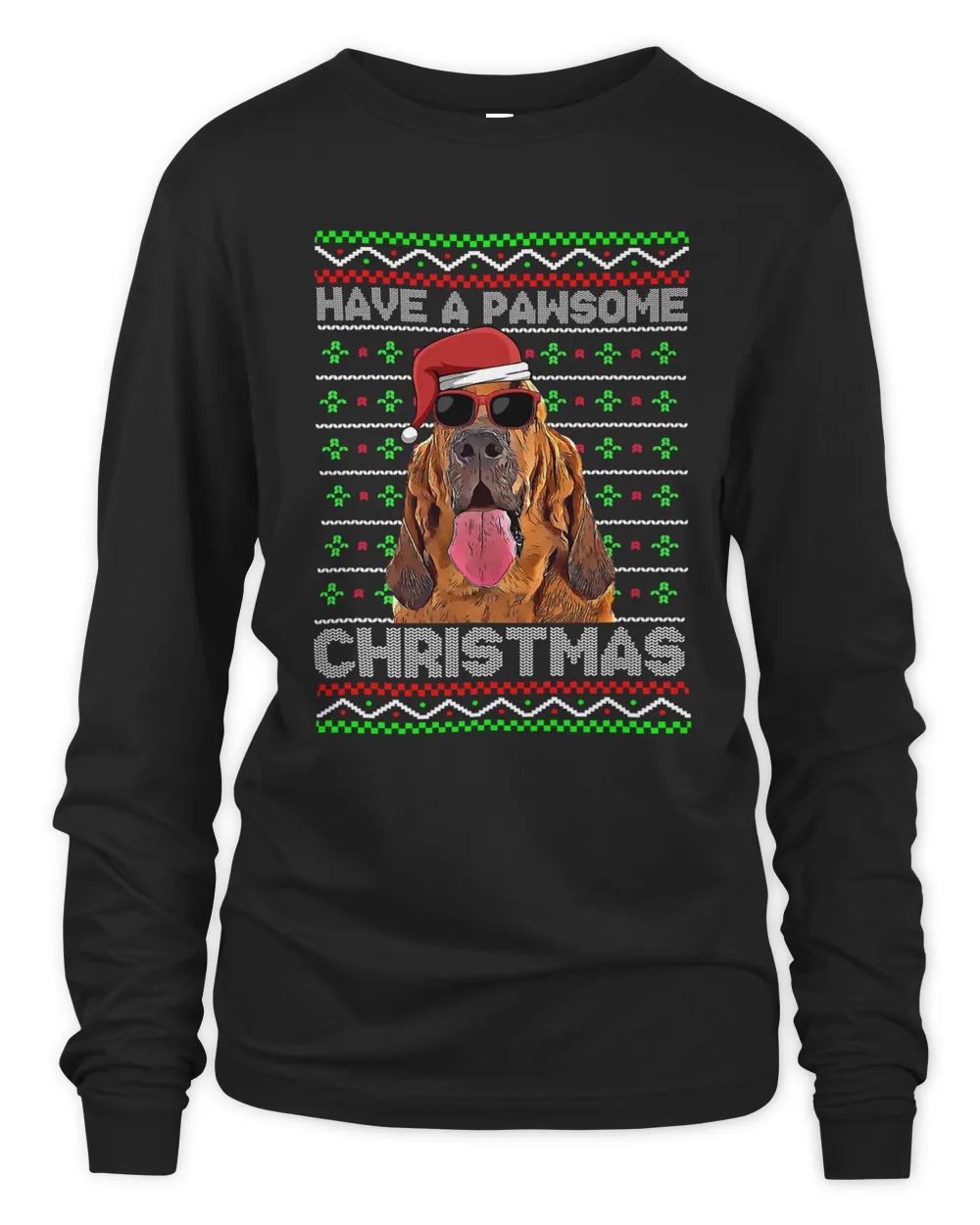 Bloodhound Dog Funny Pawsome Christmas281