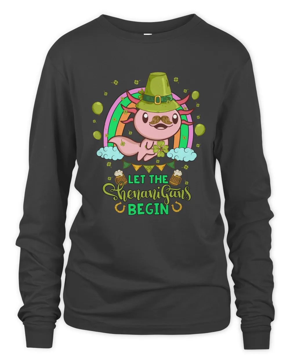 St Patricks Day Shirt Kawaii Axolotl Costume Shenanigans T-Shirt