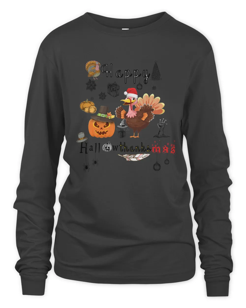 happy Hallothanksmas Halloweenthanksgivingxmas gift T-Shirt