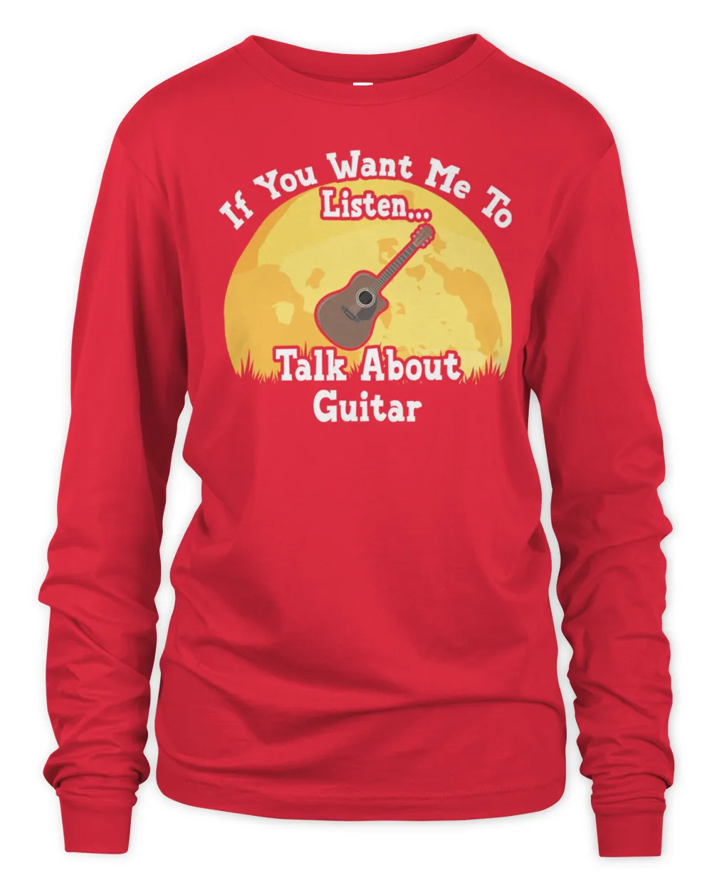 If You Want Me To Listen Talk About Guitar Funny Illustration Vintage Racerback Tank Top T-Shirt