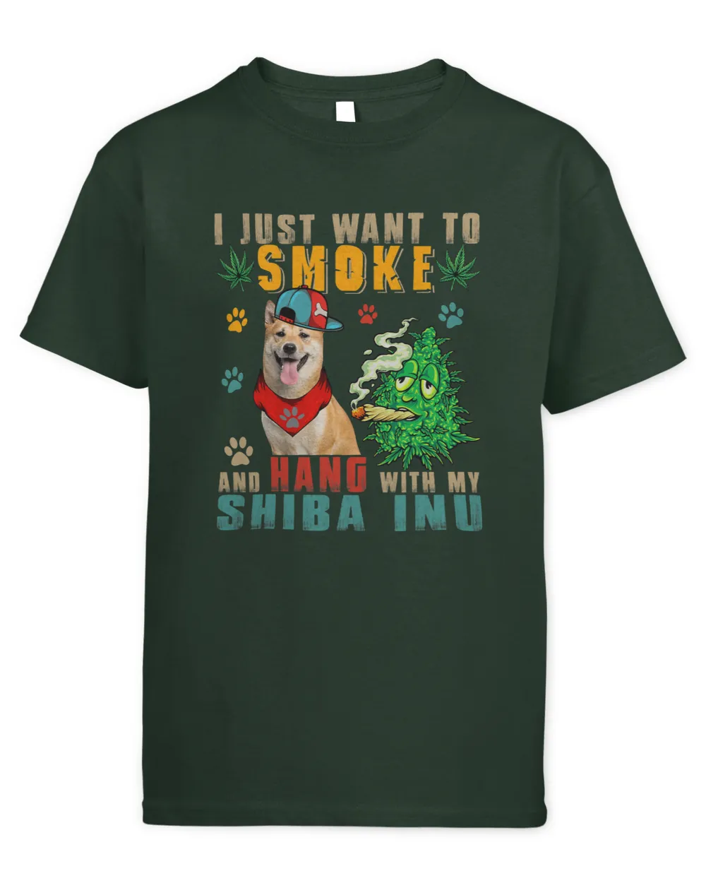 Vintage Smoke And Hang With My Shiba Inu Funny Smoker Weed