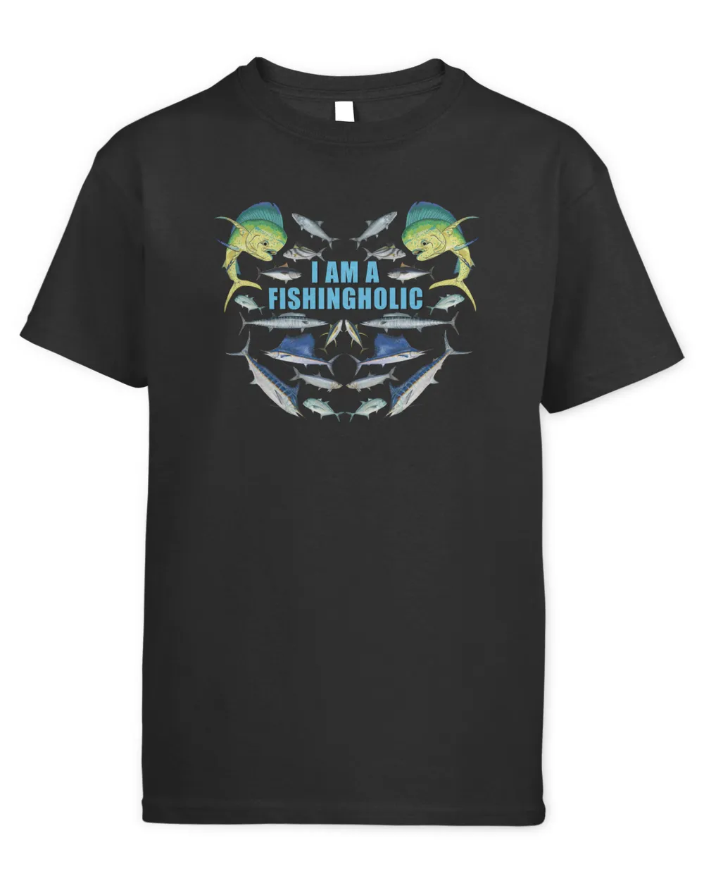 I Am A Fishingholic Kids Standard T-Shirt black xs