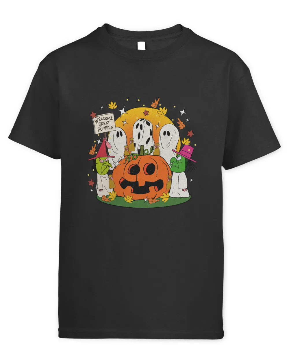 Welcome Great Pumpkin Funny Halloween Sweatshirt Kids Standard T-Shirt black xs