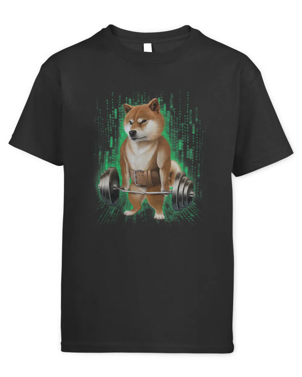 Shiba Dog Muscle Training with Barbell Shrug Bar in Cyber