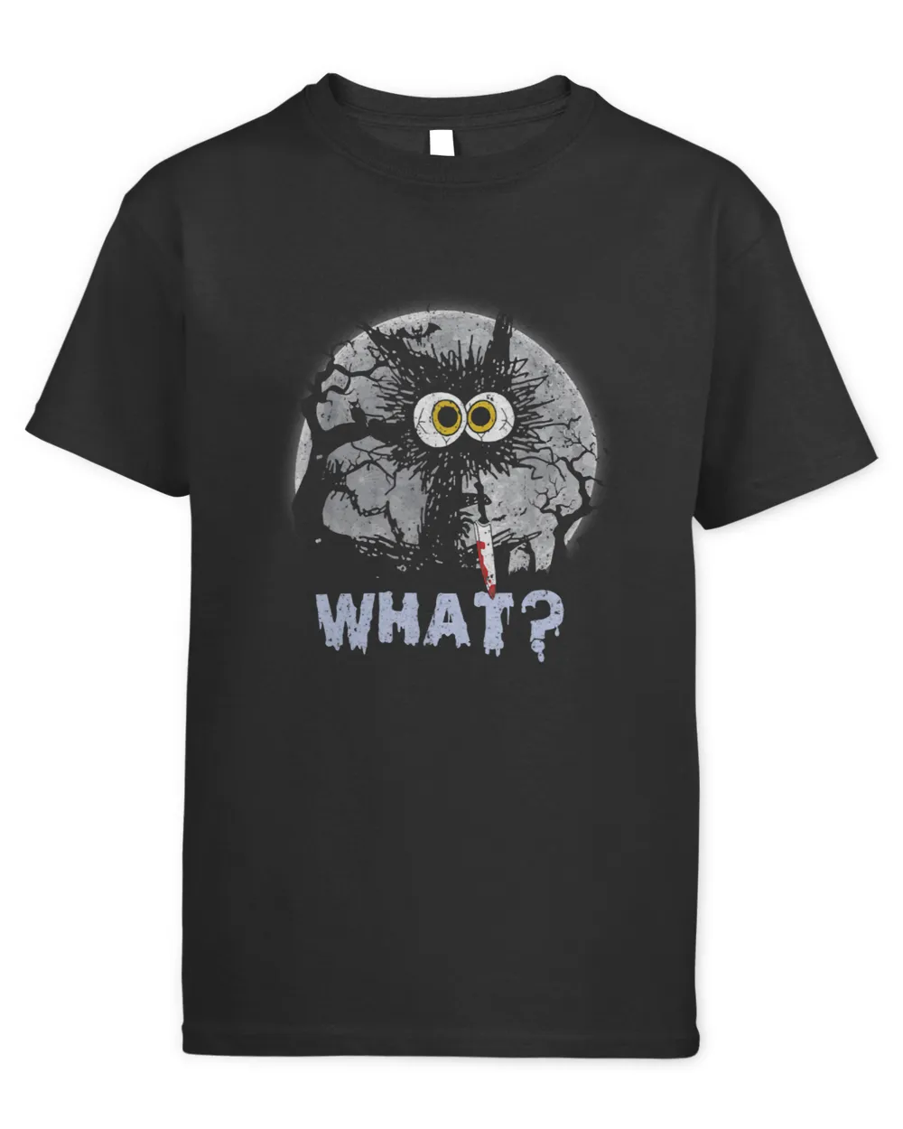 Black Cat Paws What Shirt Funny Black Cat With Knife Killer Halloween