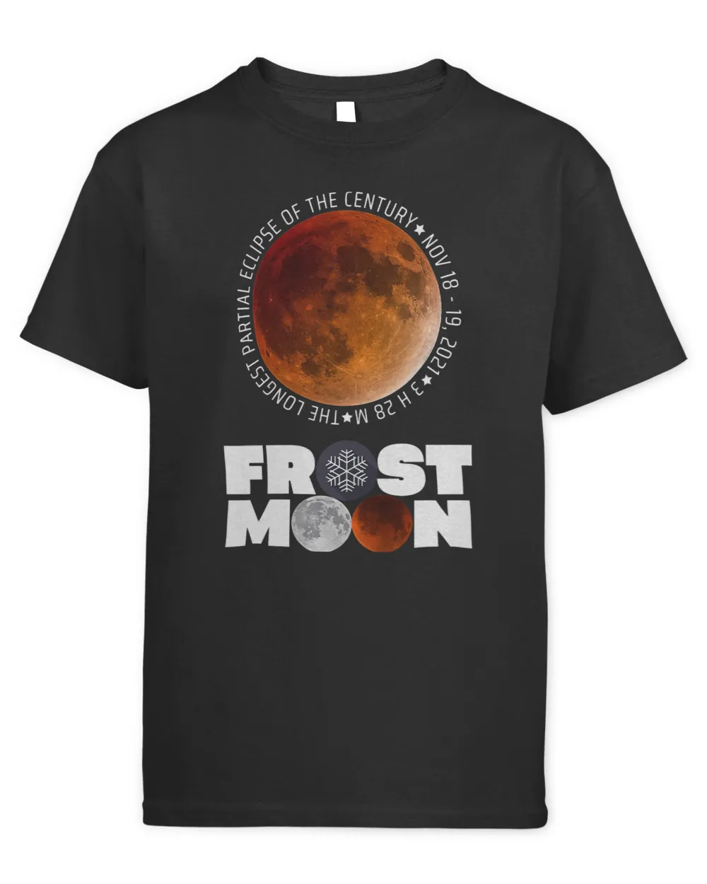 Frost Moon The Longest Partial Lunar Eclipse23 3 Kids Standard T-Shirt black xs