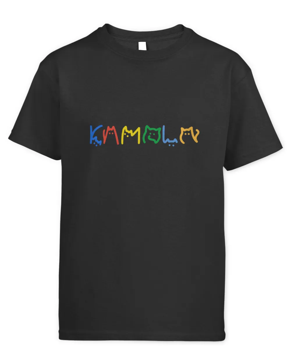 SH183 Kamala Harris Cat Lettering Funny T-Shirt Kids Standard T-Shirt black xs