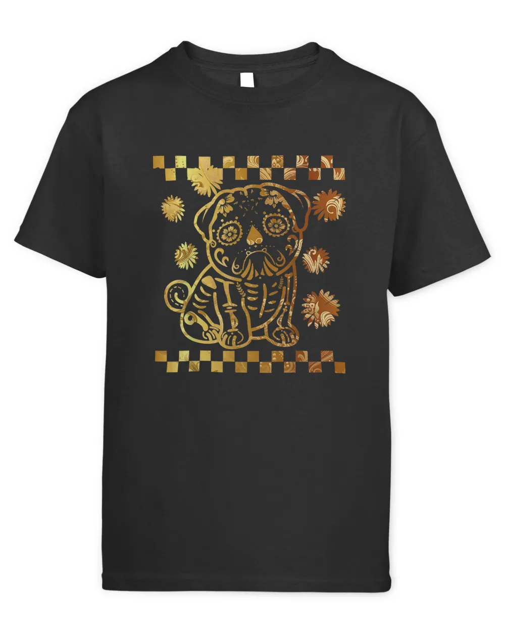 Dia De Los Muertos Pig Sugar Skull Floral Dead Dog Animal Sk T-shirt