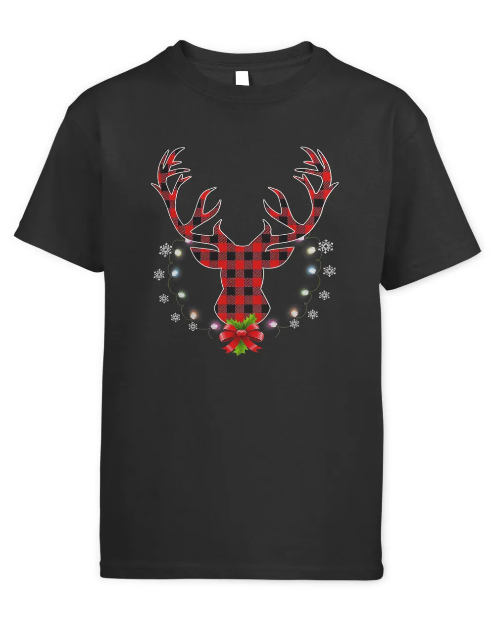 Deer Classic Red Black Christmas Buffalo Plaid Deer Head Pajama 37