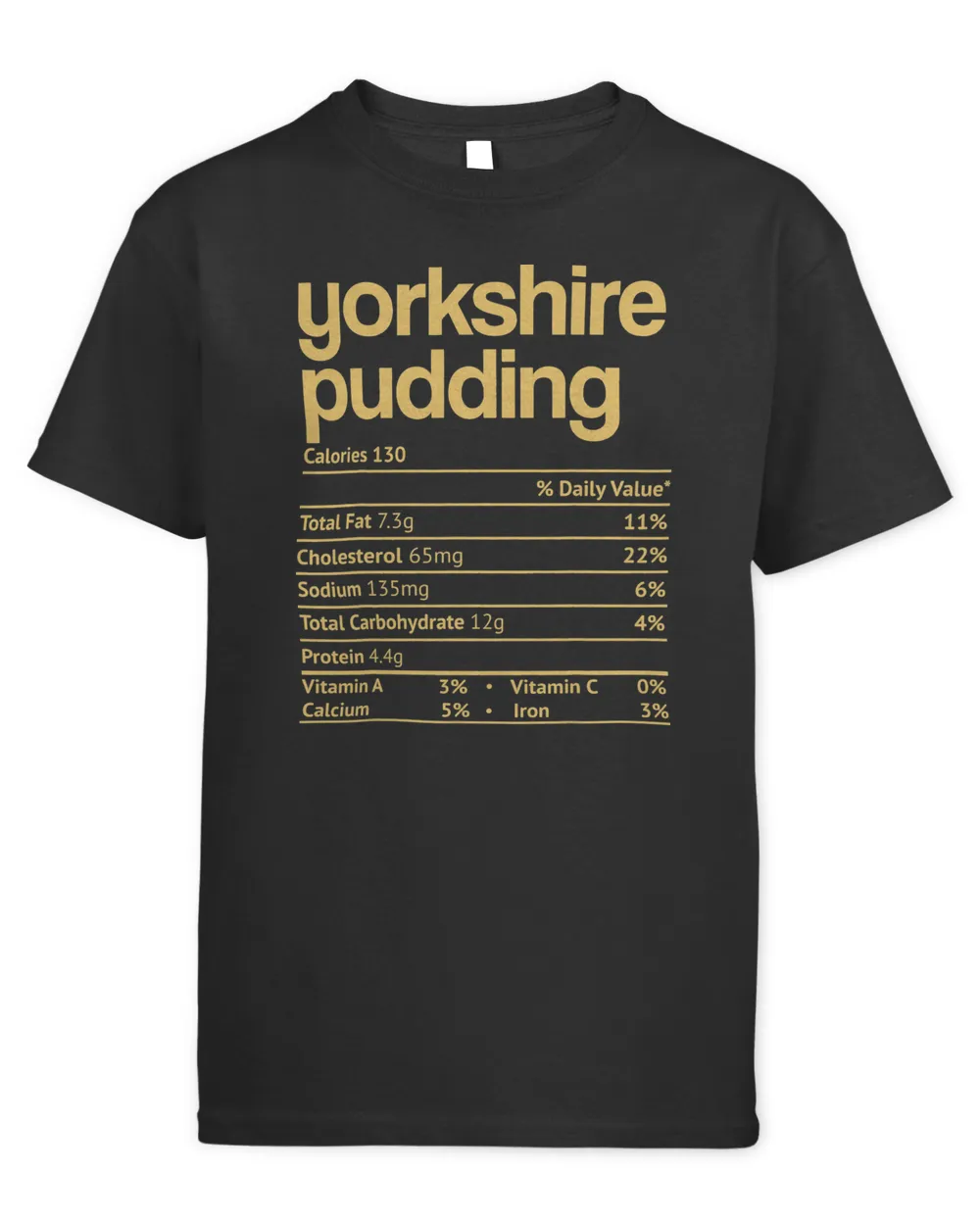 Yorkshire Pudding Nutrition Facts Thanksgiving Christmas T-Shirt