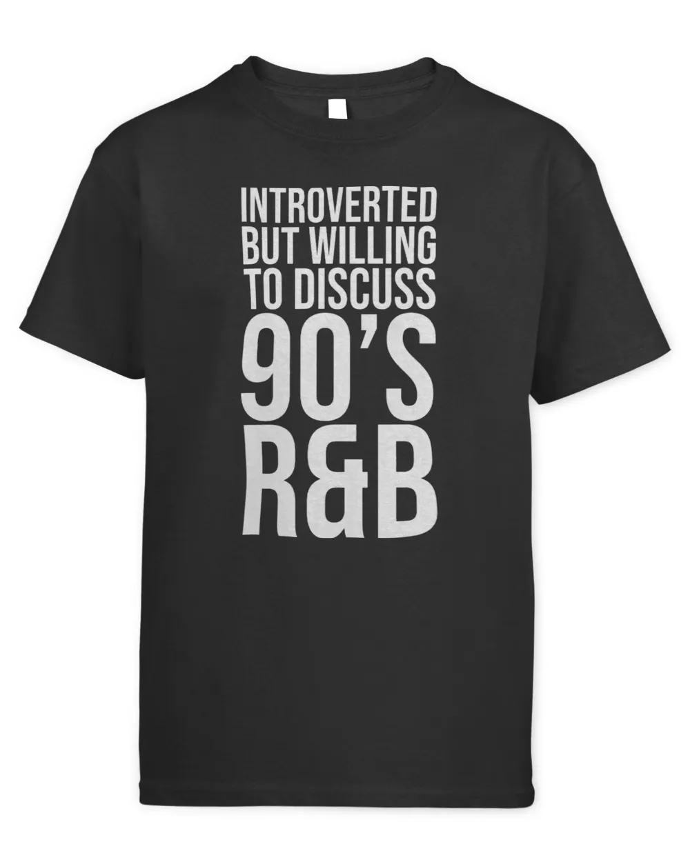 introverted but willing to discuss 90s RnB RB introvert pun 1 Kids Standard T-Shirt black xs