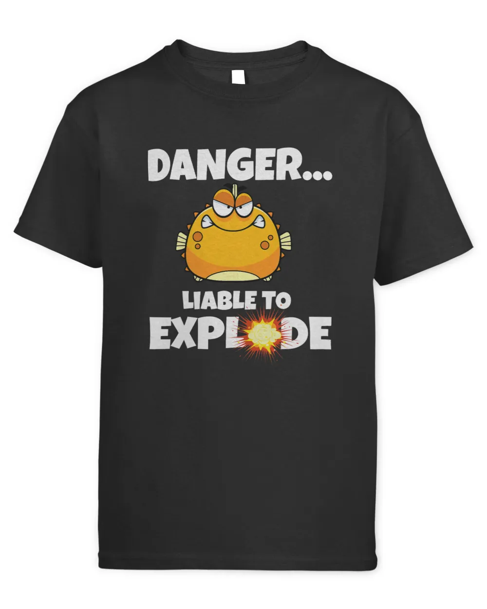 Blowfish Tshirt Danger Liable to Explode Funny Puffer Fish