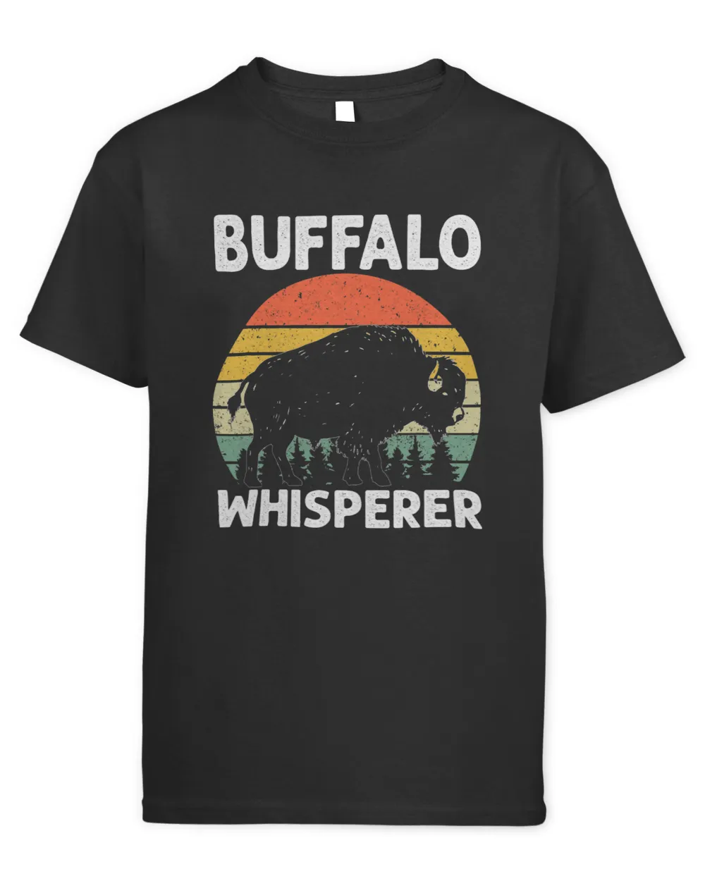 Vintage Retro Buffalo Tee Buffalo Silhouette Bison Whisperer
