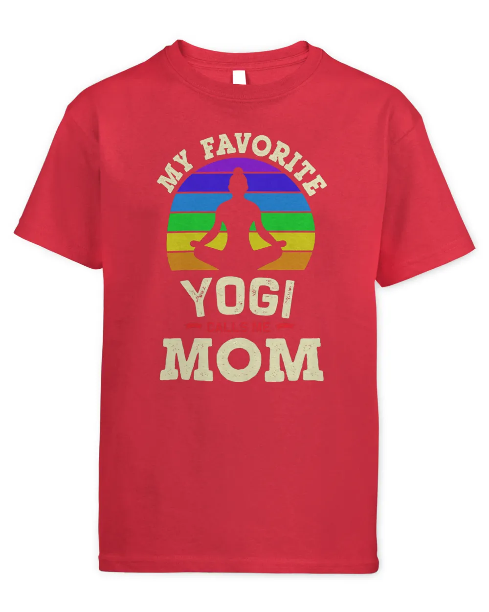 Womens My Favorite Yogi Calls Me MOM Retro Yoga Zen Meditation